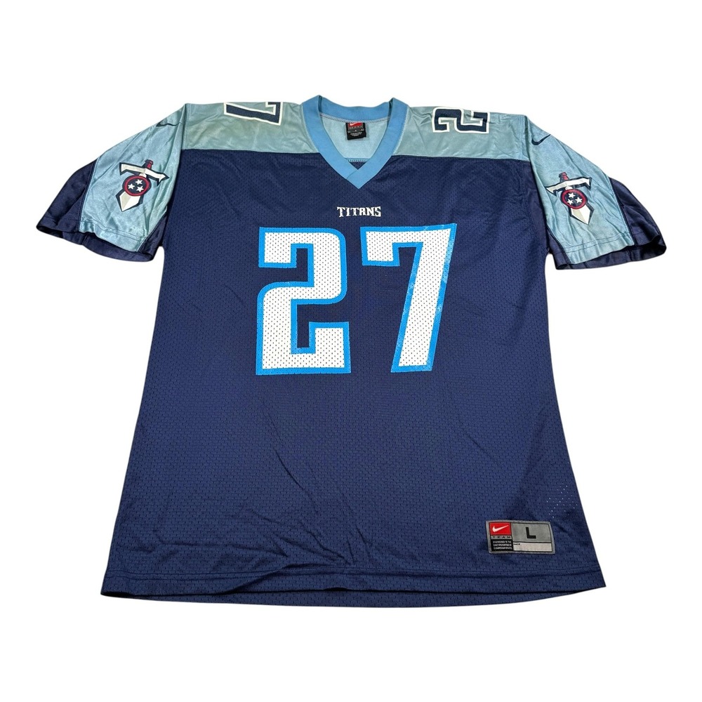 Tennessee Titans Football Jersey Mens L Blue NFL Nike George 27 Mesh Shirt